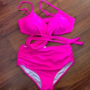Women’s Hot Pink Wrap Bikini - Size Large (12/14)